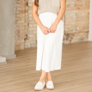 Inherit Danya Cream Knit Sweater Skirt Large NWT Modest Pleated Midi Cream